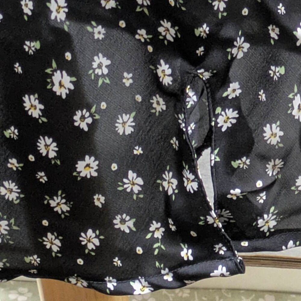 Rue21 Slip Dress Womens Large Black Floral Y2K Coquette‎ Girl Festival Party - Picture 6 of 10